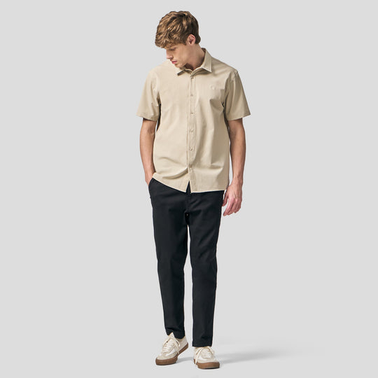 Regular Fit Short Sleeve Shirt In Stretch Woven Fabric