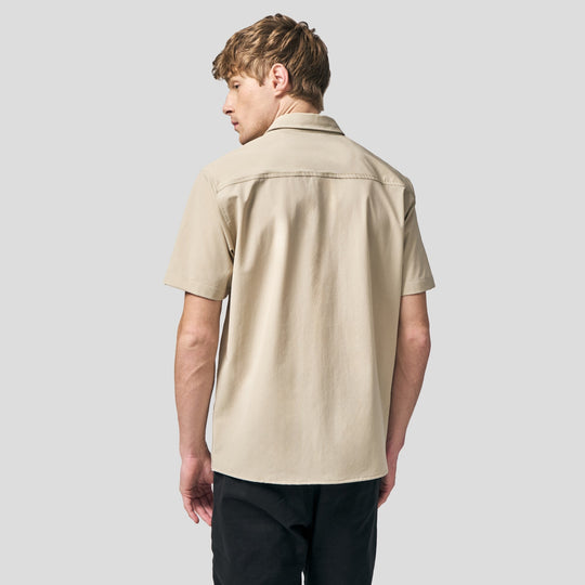 Regular Fit Short Sleeve Shirt In Stretch Woven Fabric