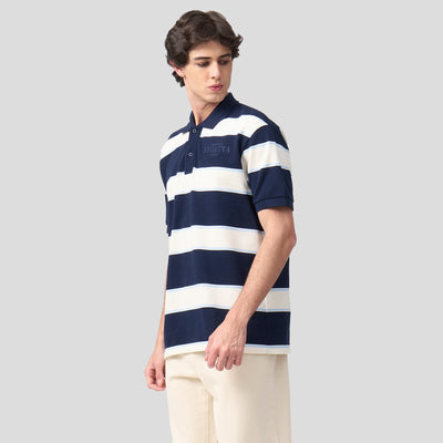 Regular Fit Striped Pique Polo