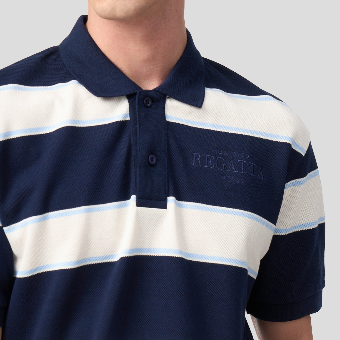 Regular Fit Striped Pique Polo