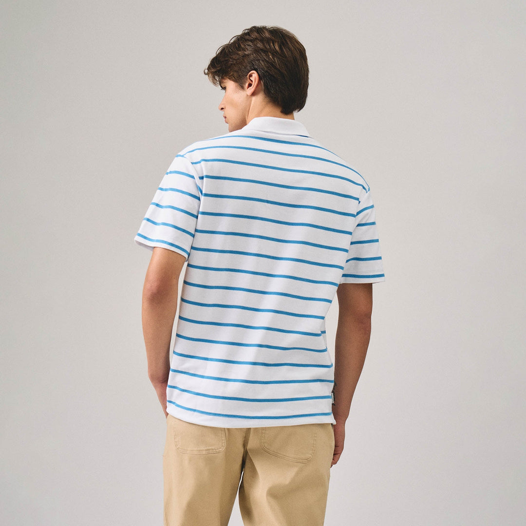 Regular Fit Striped Polo Shirt In Honeycomb Pique