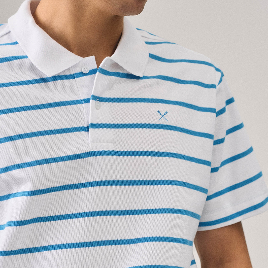 Regular Fit Striped Polo Shirt In Honeycomb Pique