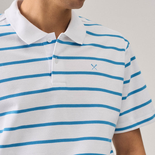Regular Fit Striped Polo Shirt In Honeycomb Pique