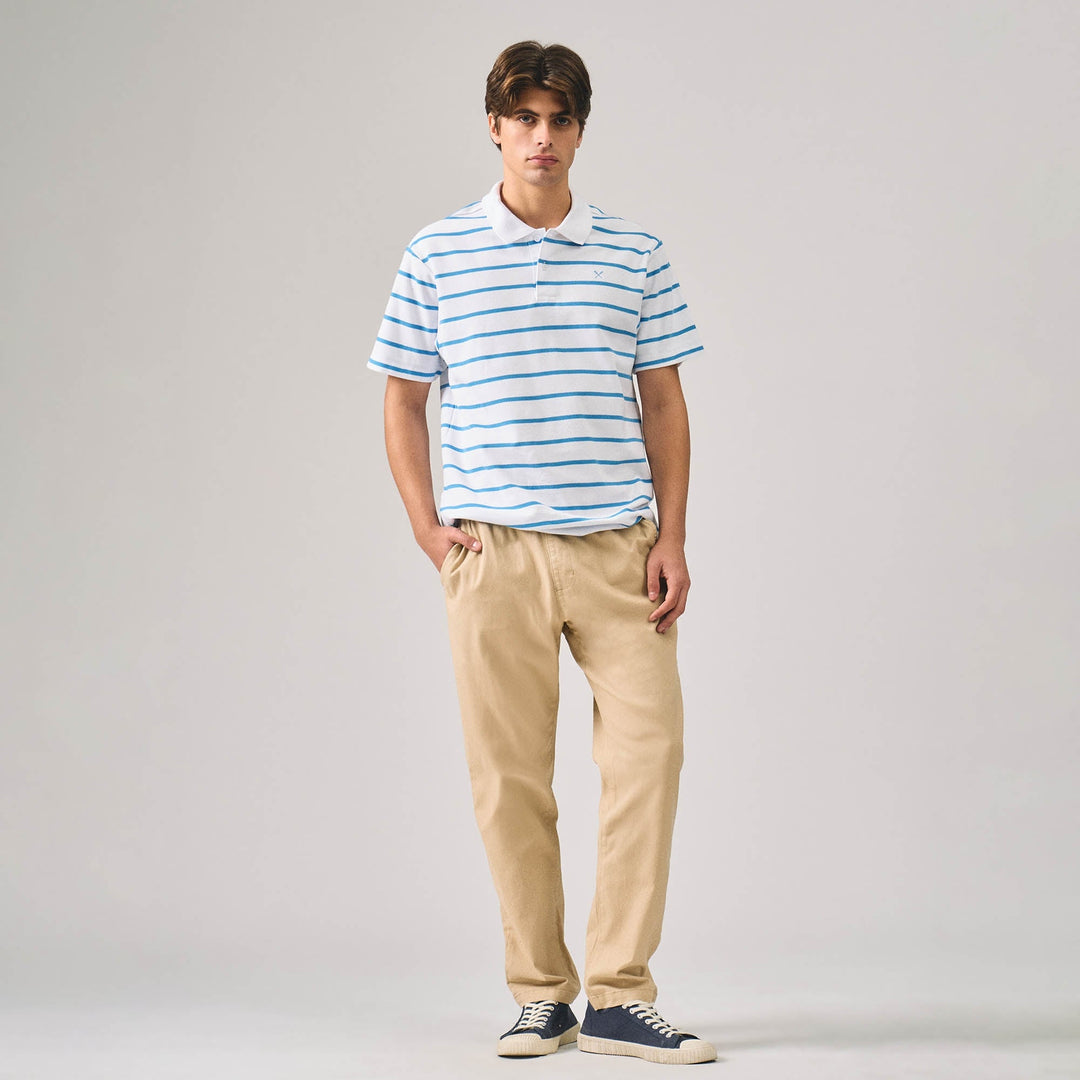 Regular Fit Striped Polo Shirt In Honeycomb Pique
