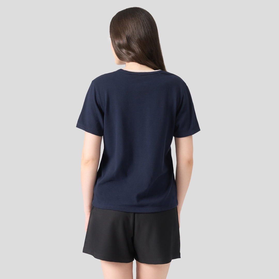 Soft Pique T-Shirt With Tipping