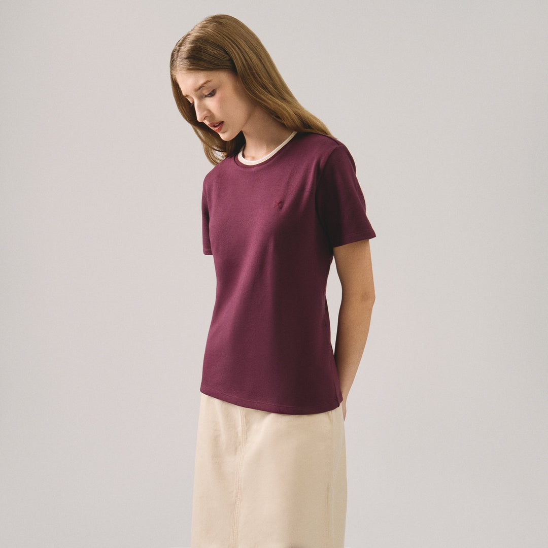 Soft Pique T-Shirt With Tipping