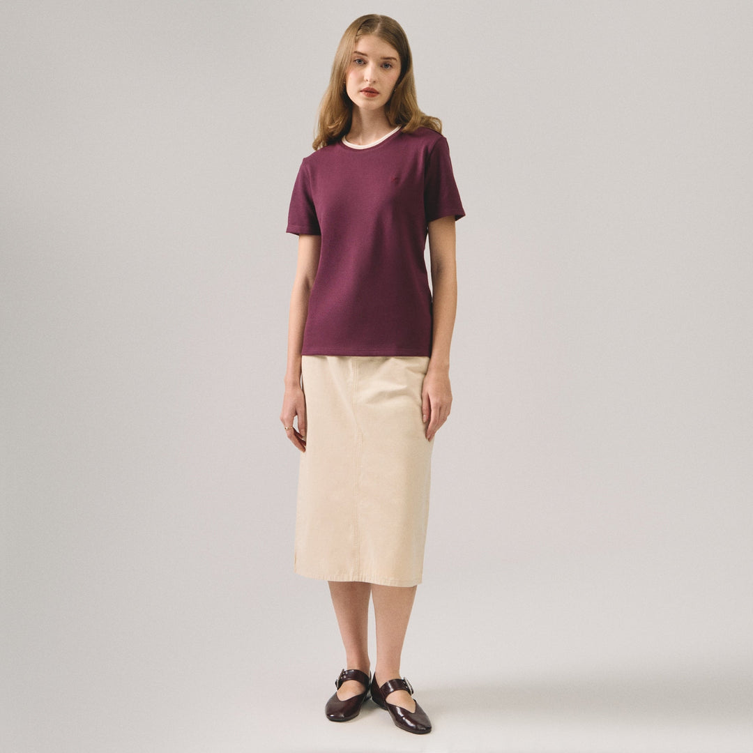Soft Pique T-Shirt With Tipping