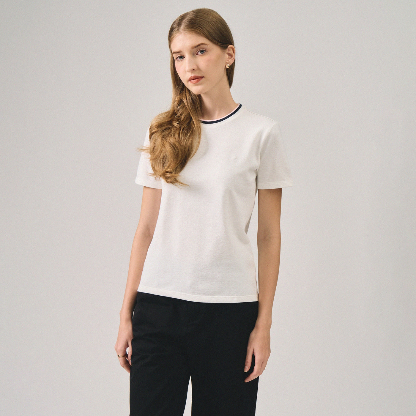 Soft Pique T-Shirt With Tipping