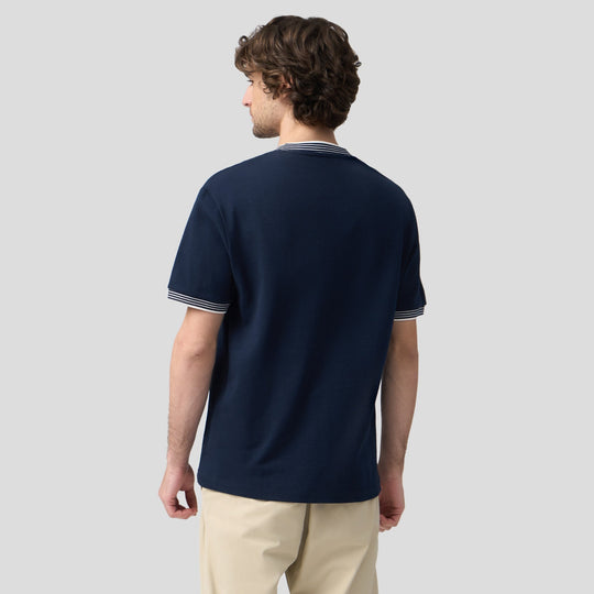 Regular Fit T-Shirt With Multiple Contrast Tipping Detail In Textured Knit