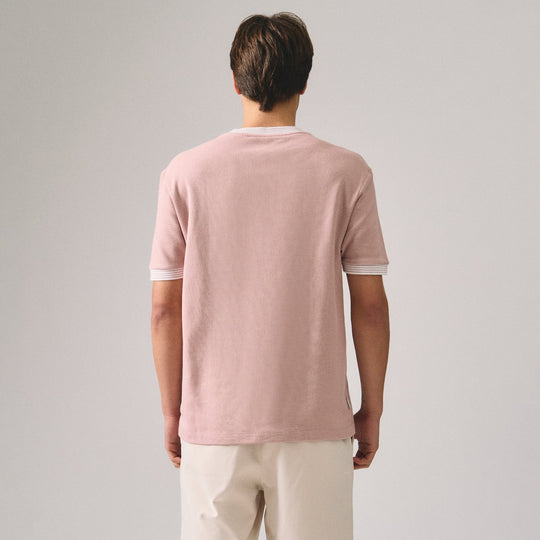 Regular Fit T-Shirt With Multiple Contrast Tipping Detail In Textured Knit