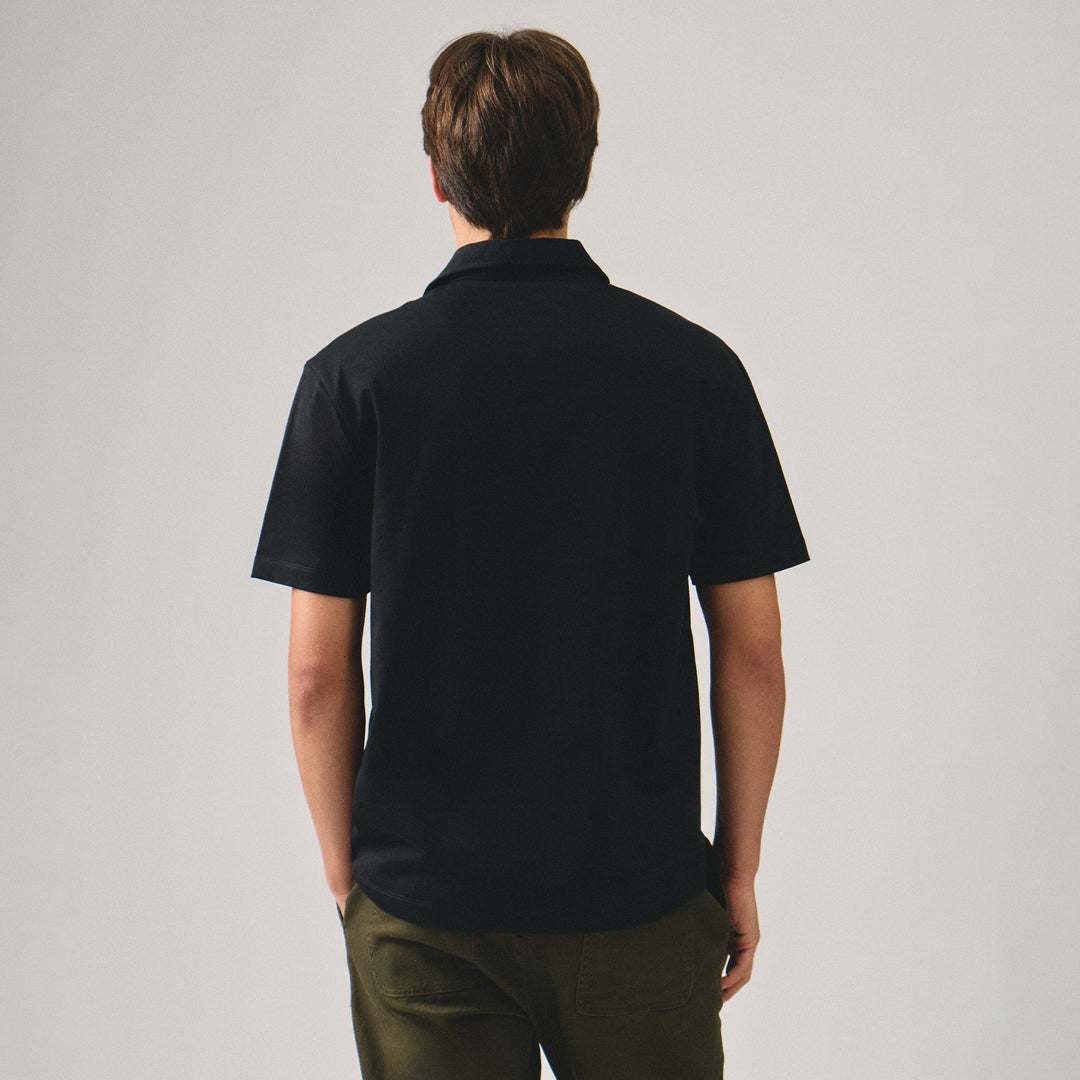 Regular Fit Polo Shirt With Self-Fabric Collar In Sorona