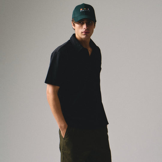 Regular Fit Polo Shirt With Self-Fabric Collar In Sorona