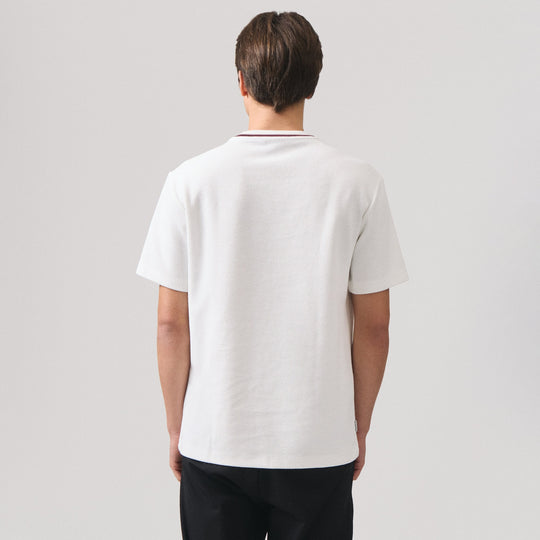 Regular Fit T-Shirt With Multiple Contrast Tipping Detail In Popcorn Knit
