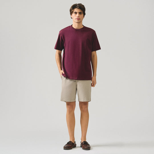 Regular Fit T-Shirt With Jacquard Neck Band In Sorona