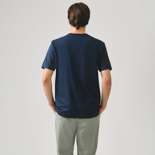 Regular Fit T-Shirt With Jacquard Neck Band In Sorona