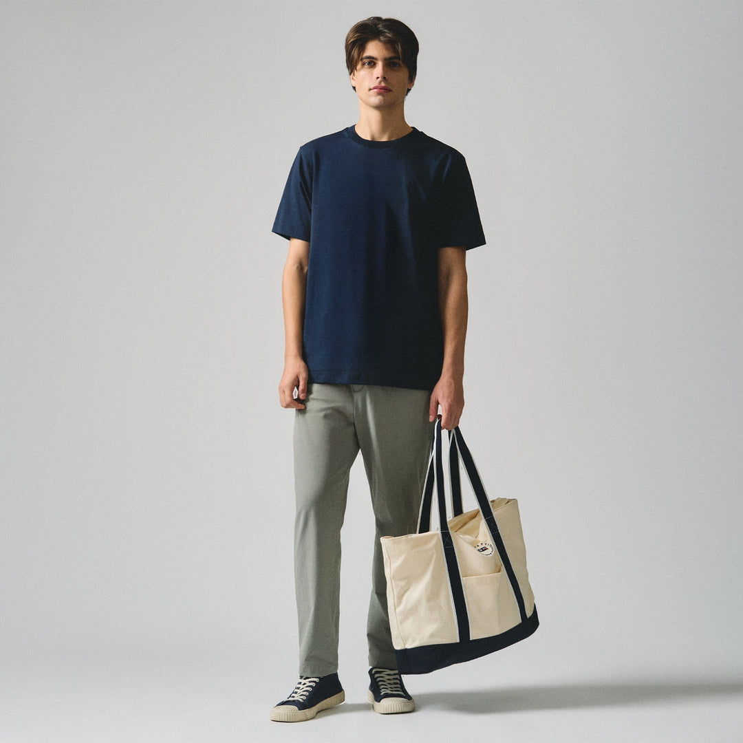 Regular Fit T-Shirt With Jacquard Neck Band In Sorona