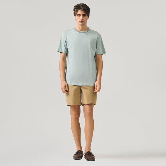 Regular Fit T-Shirt With Jacquard Neck Band In Sorona