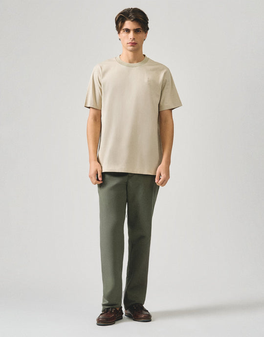 Regular Fit T-Shirt With Jacquard Neck Band In Sorona