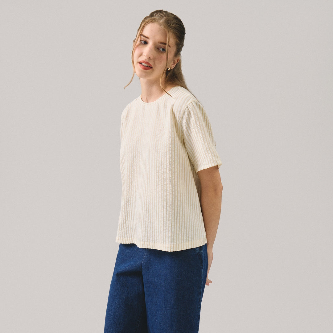 Round Neck Striped Shirt