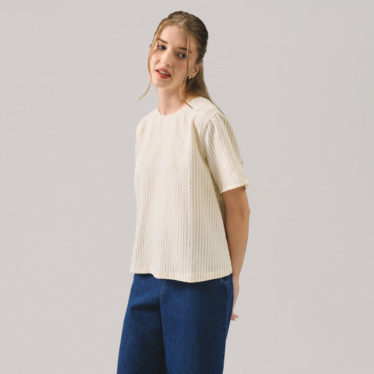 Round Neck Striped Shirt