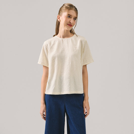 Round Neck Striped Shirt