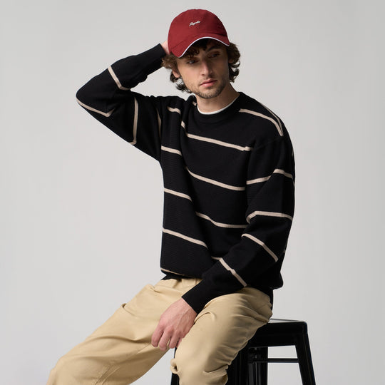 Regular Fit Stripe Pullover In Knit