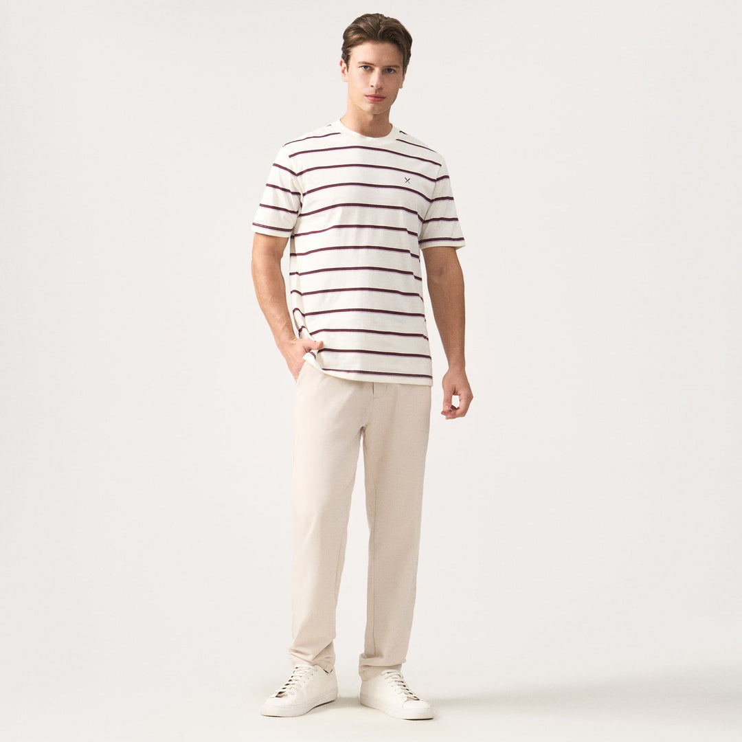 Regular Fit Striped T-Shirt In Brushed Heavy Jersey