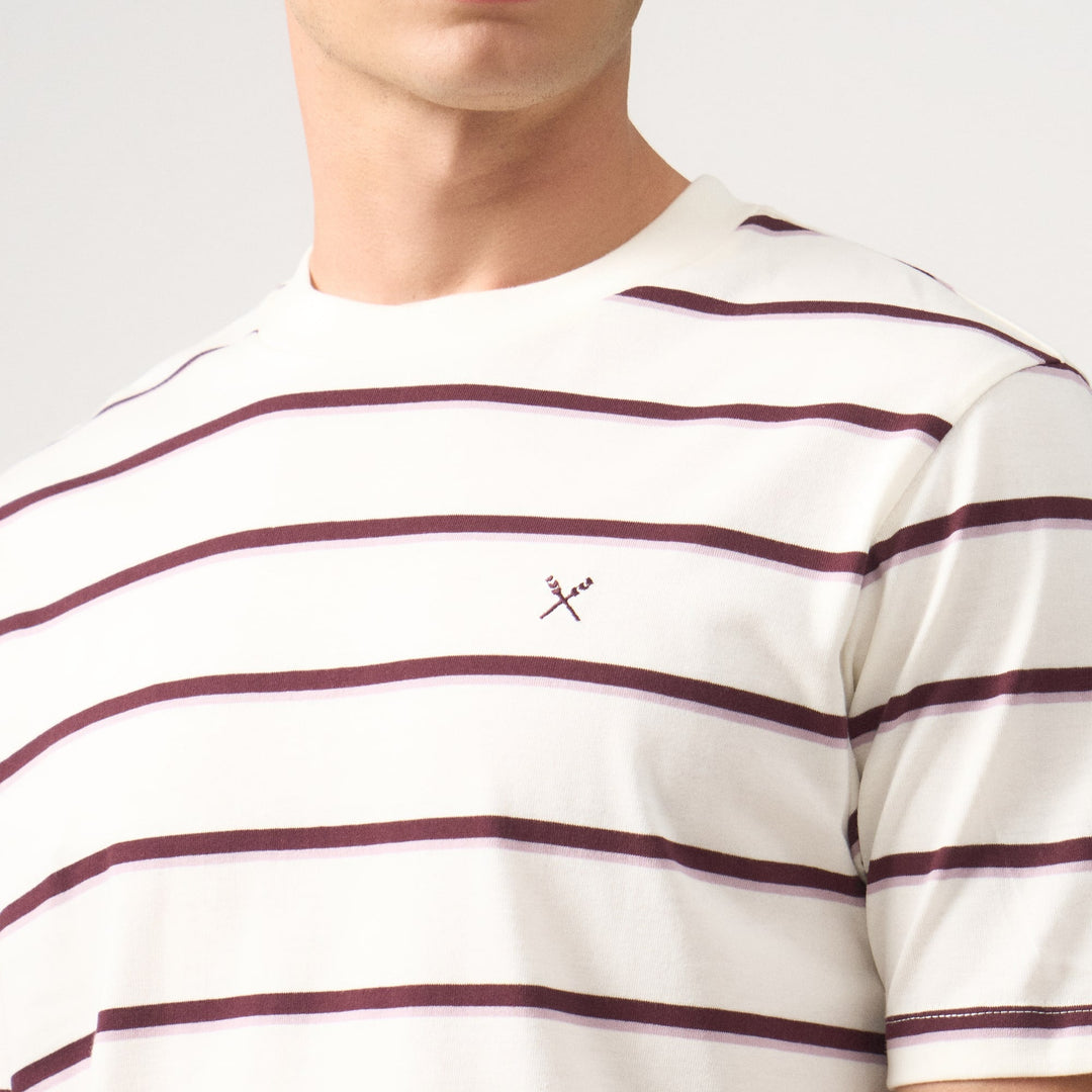 Regular Fit Striped T-Shirt In Brushed Heavy Jersey