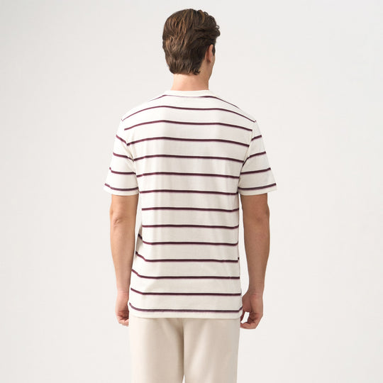 Regular Fit Striped T-Shirt In Brushed Heavy Jersey