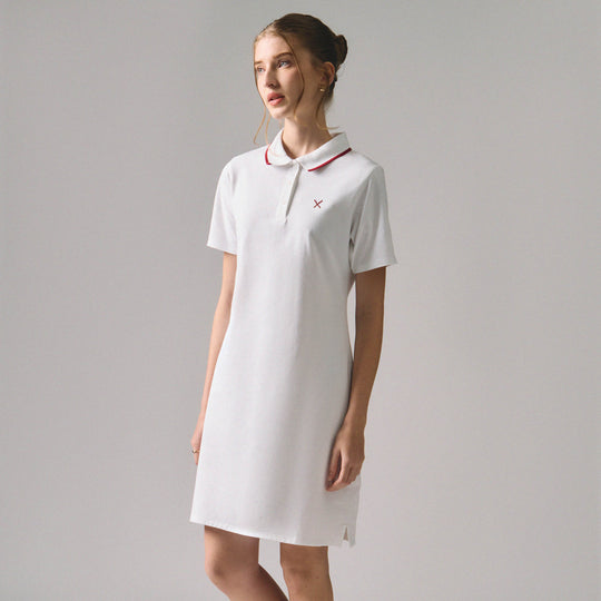Polo Dress With Tipping Detail