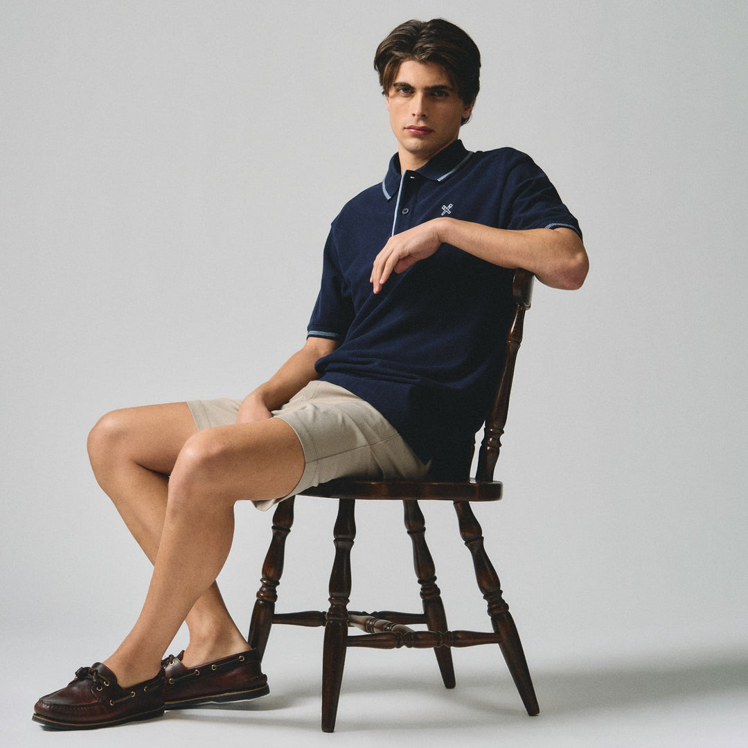 Regular Fit Polo Shirt With Contrast Chest Embroidery In Pique