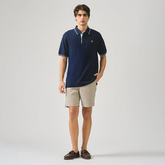 Regular Fit Polo Shirt With Contrast Chest Embroidery In Pique