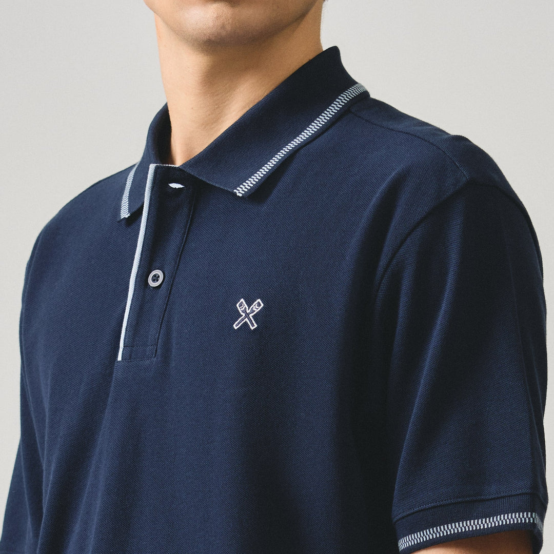 Regular Fit Polo Shirt With Contrast Chest Embroidery In Pique