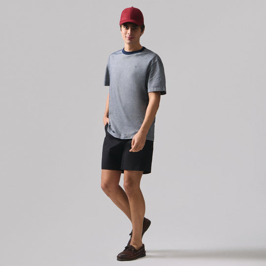 Regular Fit Ringer T-Shirt In Two-Tone Textured Knit