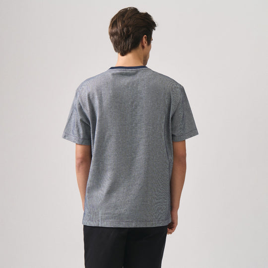 Regular Fit Ringer T-Shirt In Two-Tone Textured Knit
