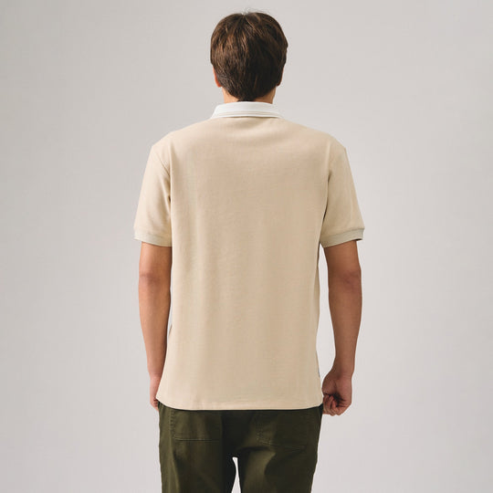 Regular Fit Polo Shirt With Contrast Placket & Collar In Honeycomb Pique