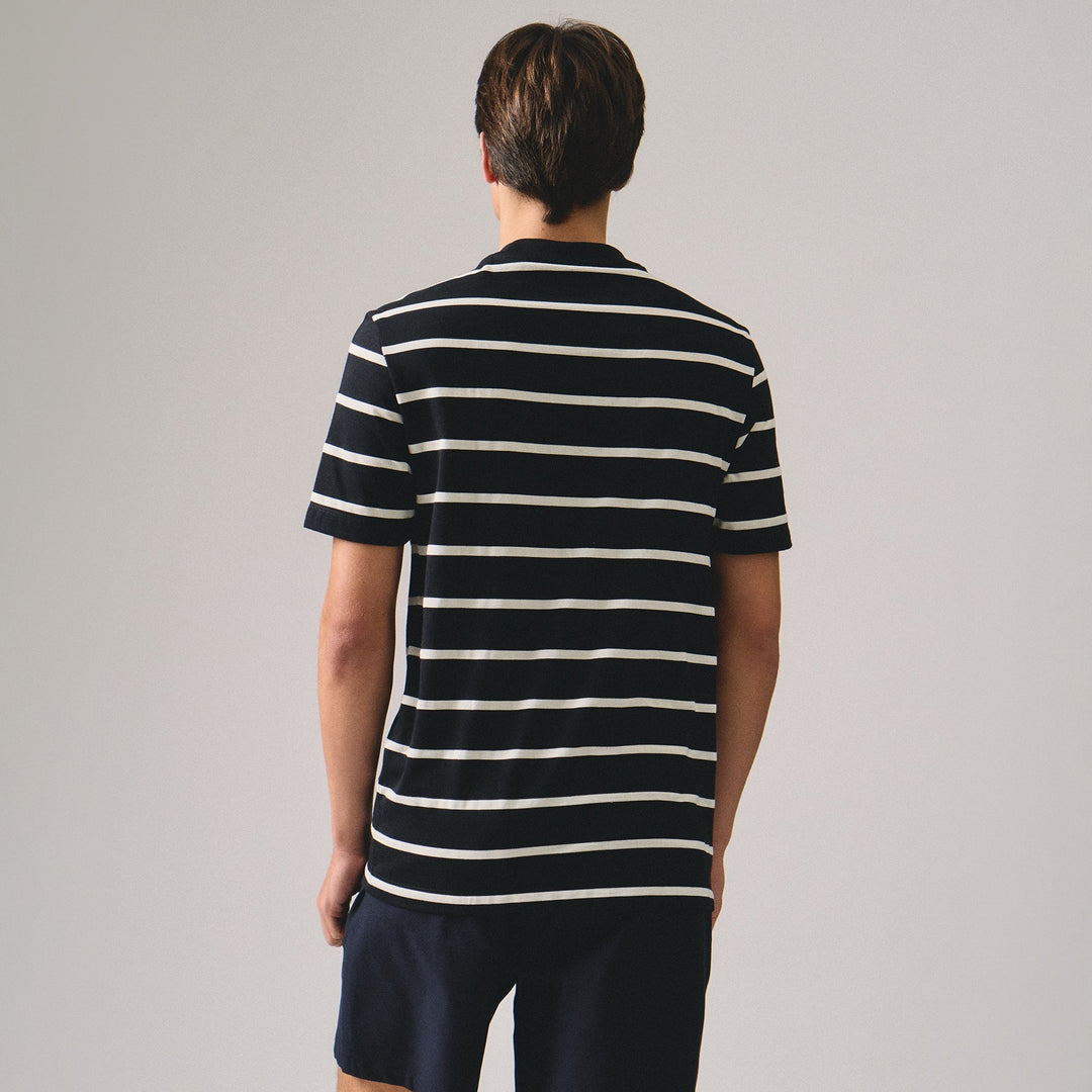 Regular Fit Basic Striped T-Shirt In  Knit Jersey