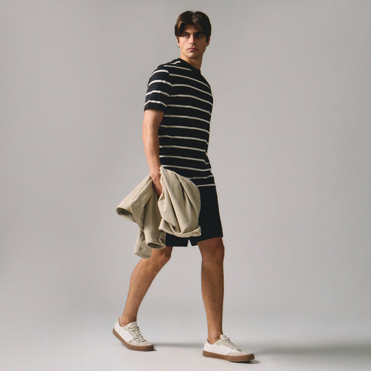 Regular Fit Basic Striped T-Shirt In  Knit Jersey
