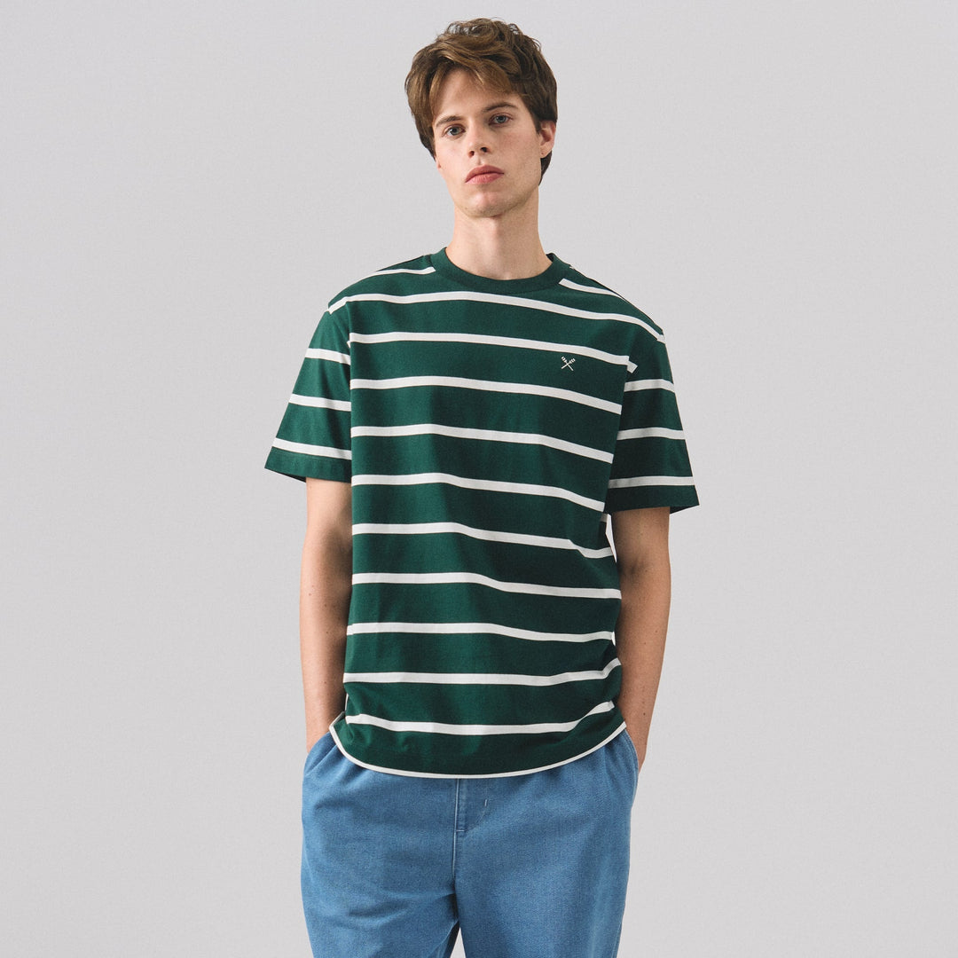 Regular Fit Basic Striped T-Shirt In  Knit Jersey