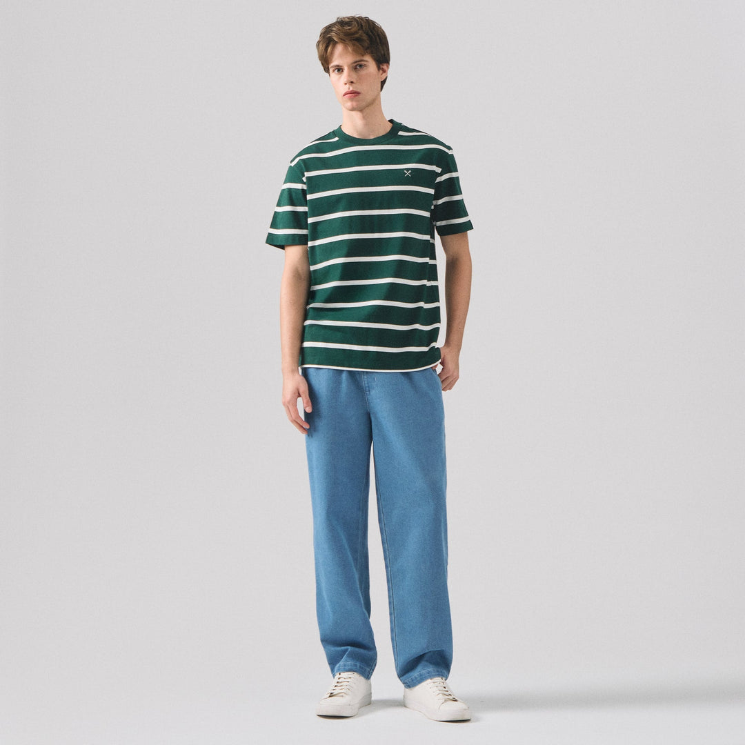 Regular Fit Basic Striped T-Shirt In  Knit Jersey