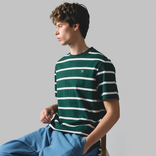 Regular Fit Basic Striped T-Shirt In  Knit Jersey