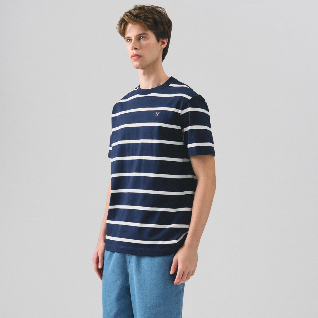 Regular Fit Basic Striped T-Shirt In  Knit Jersey