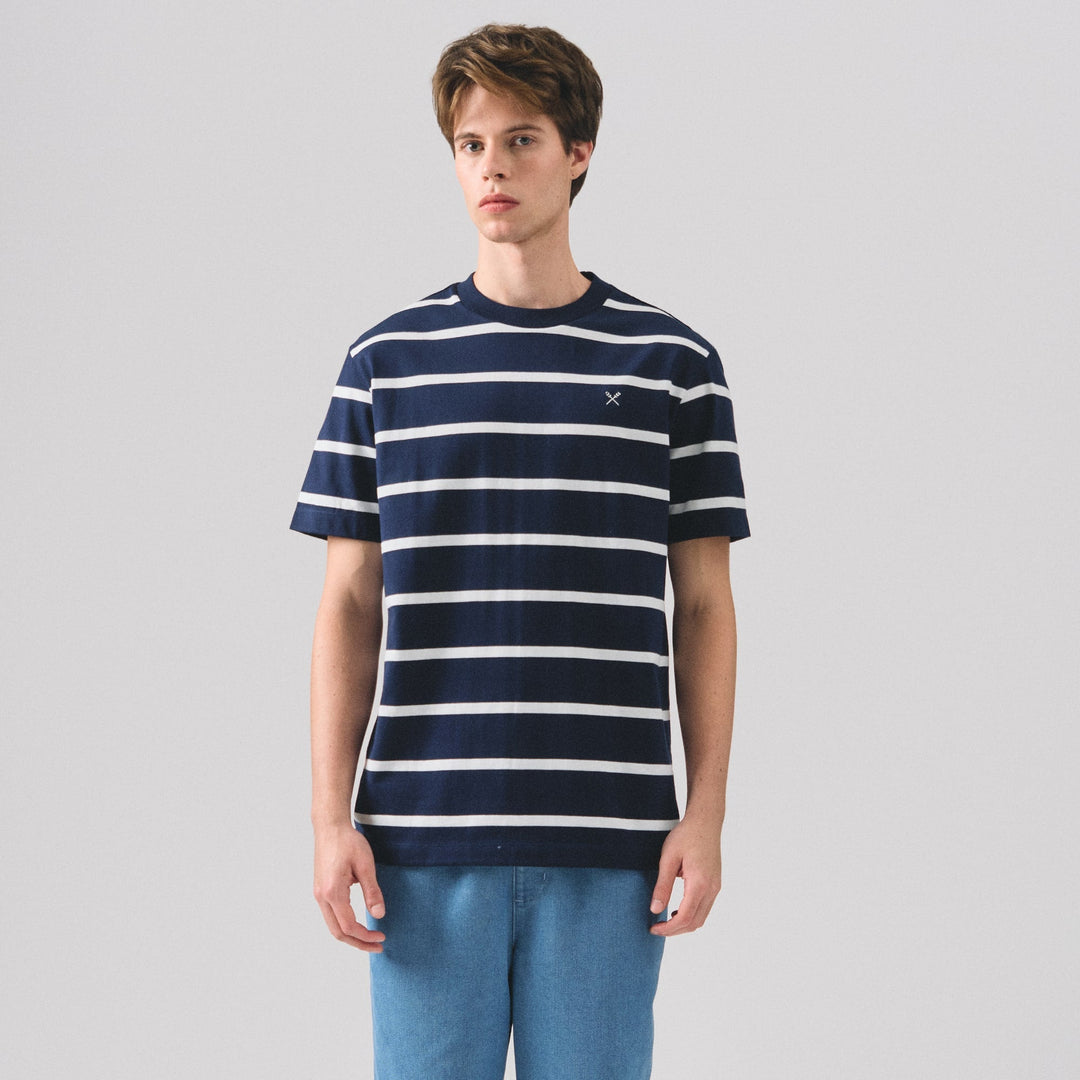 Regular Fit Basic Striped T-Shirt In  Knit Jersey