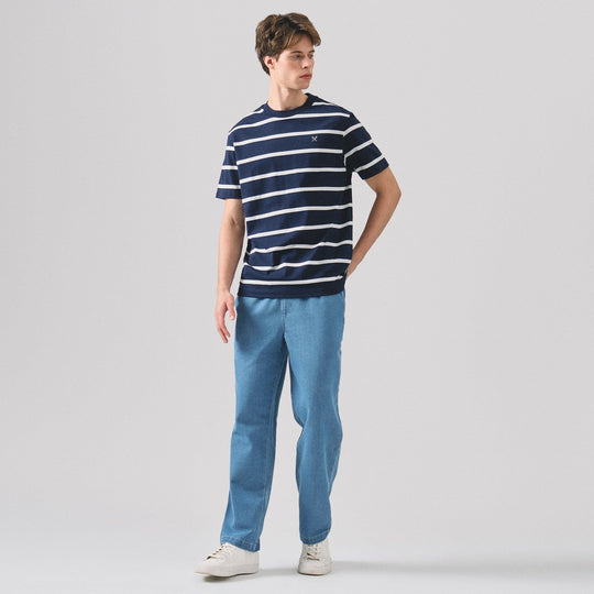 Regular Fit Basic Striped T-Shirt In  Knit Jersey