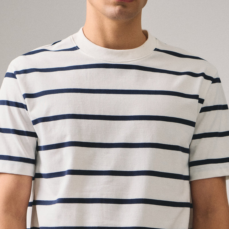 Regular Fit Basic Striped T-Shirt In  Knit Jersey