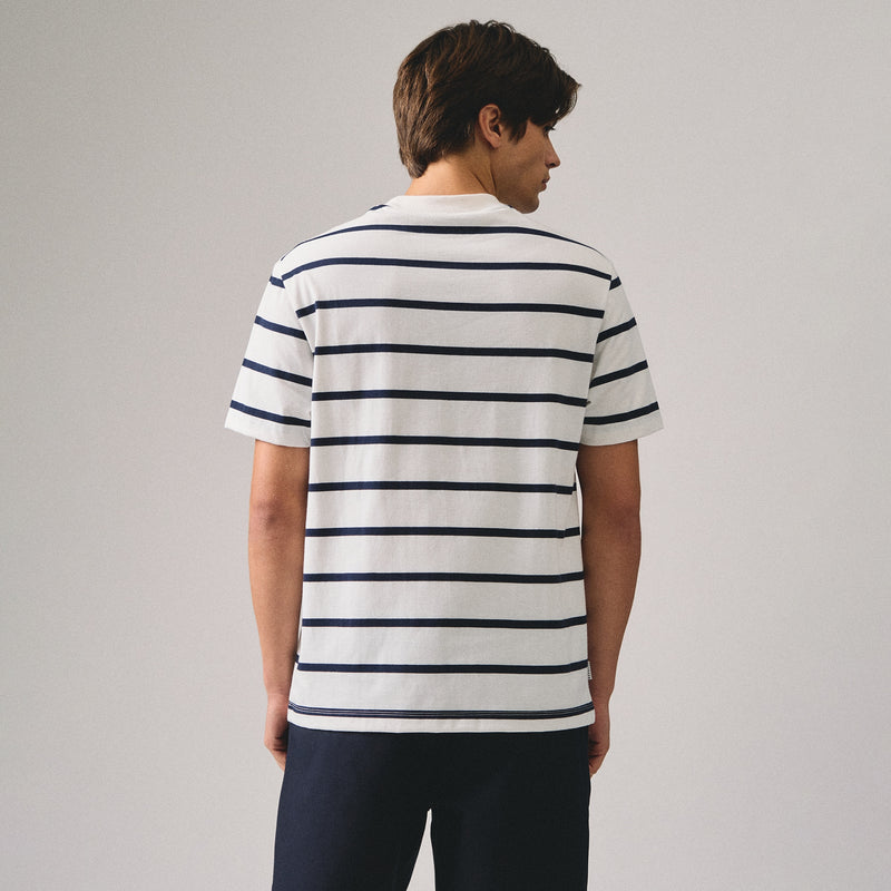 Regular Fit Basic Striped T-Shirt In  Knit Jersey