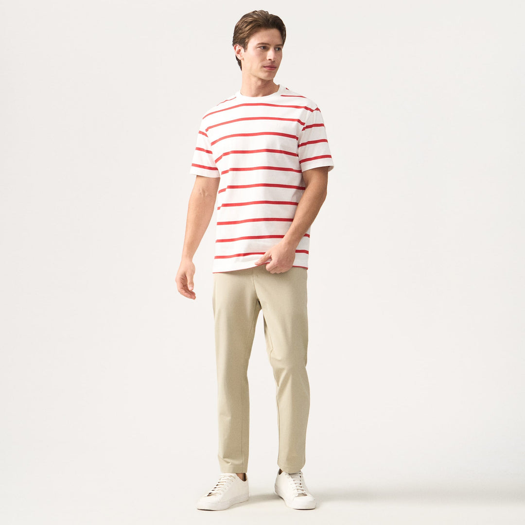 Regular Fit Basic Striped T-Shirt In  Knit Jersey