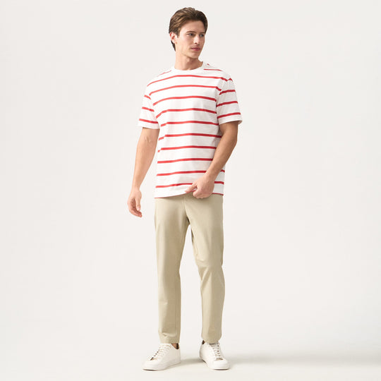 Regular Fit Basic Striped T-Shirt In  Knit Jersey