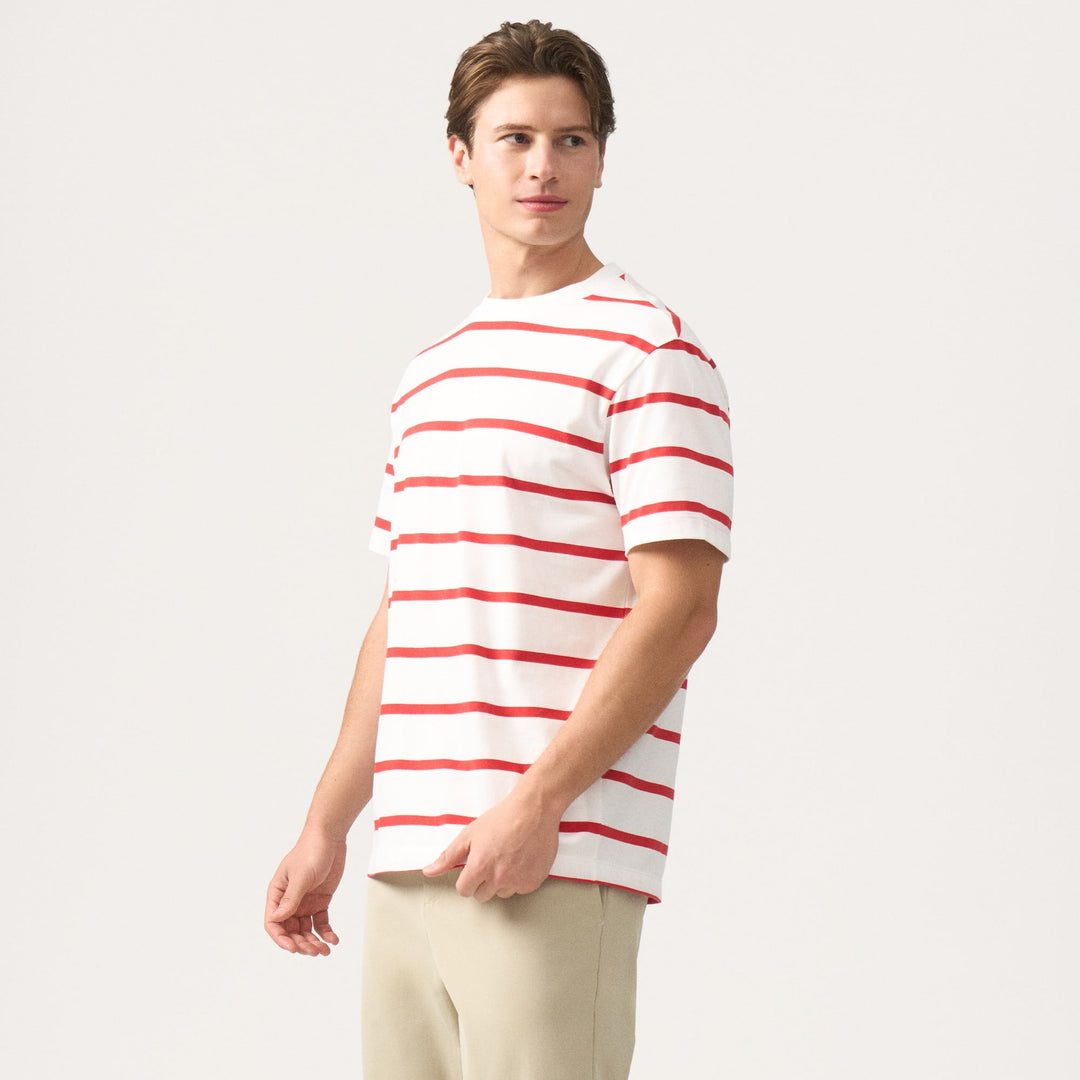 Regular Fit Basic Striped T-Shirt In  Knit Jersey