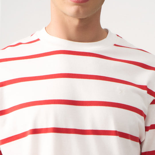 Regular Fit Basic Striped T-Shirt In  Knit Jersey